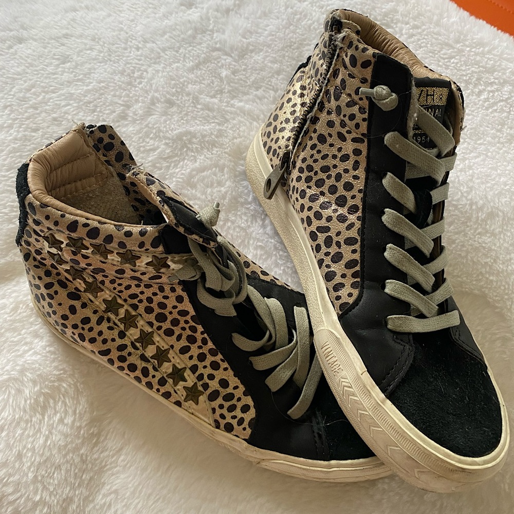 Vintage Havana Metallic Cheetah High Top Sneakers Sz 7